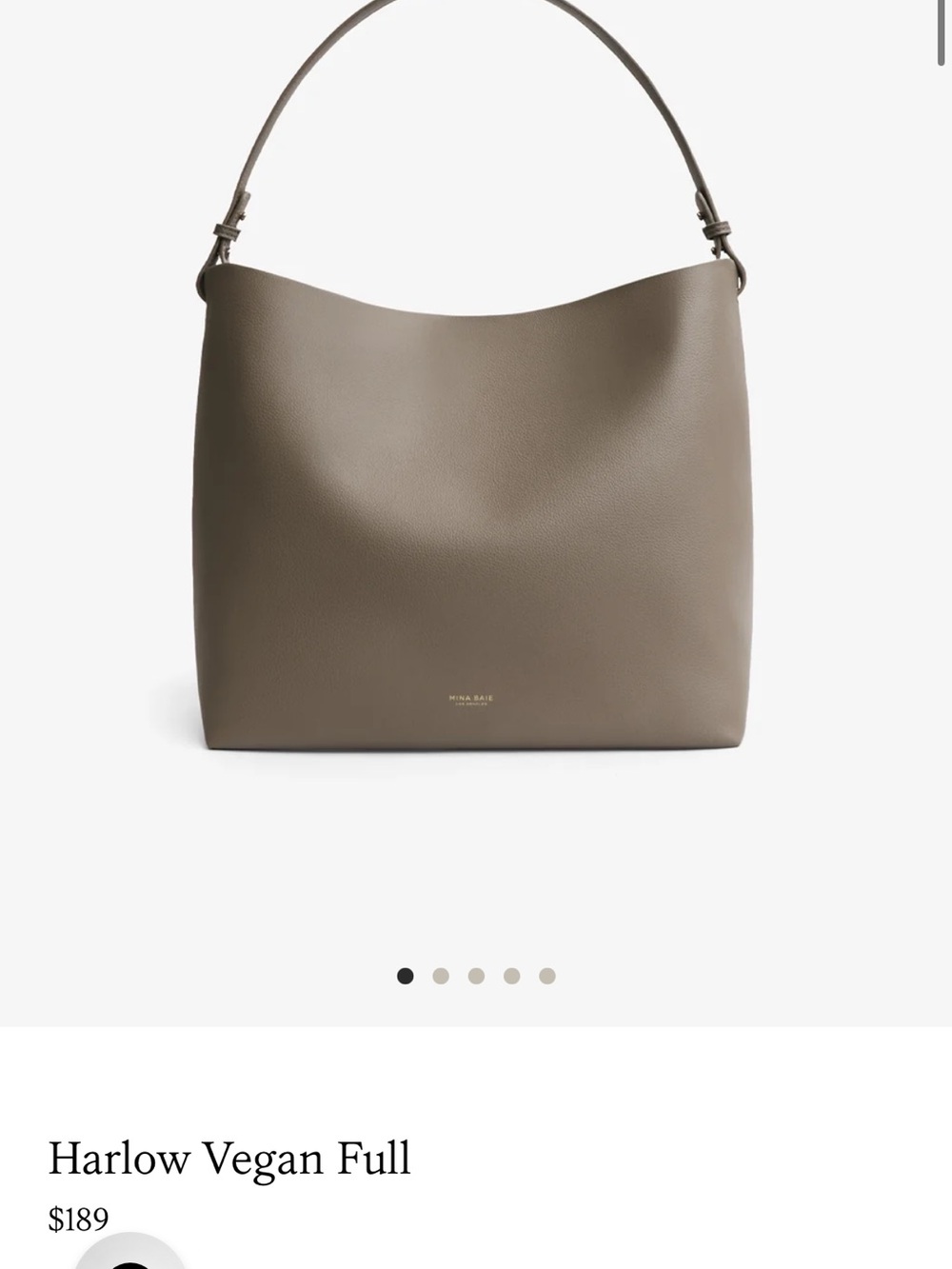 Mina Baie Full Harlow Vegan Shoulder Bag — clay